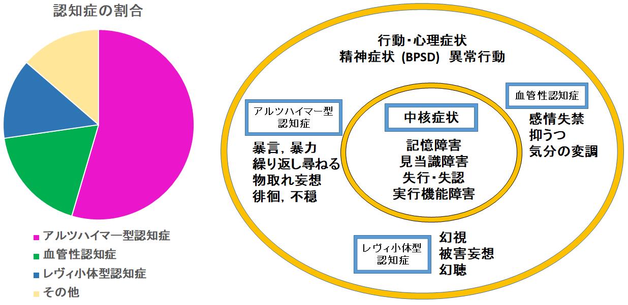 行動・心理症状 精神症状　(BPSD)　異常行動の図